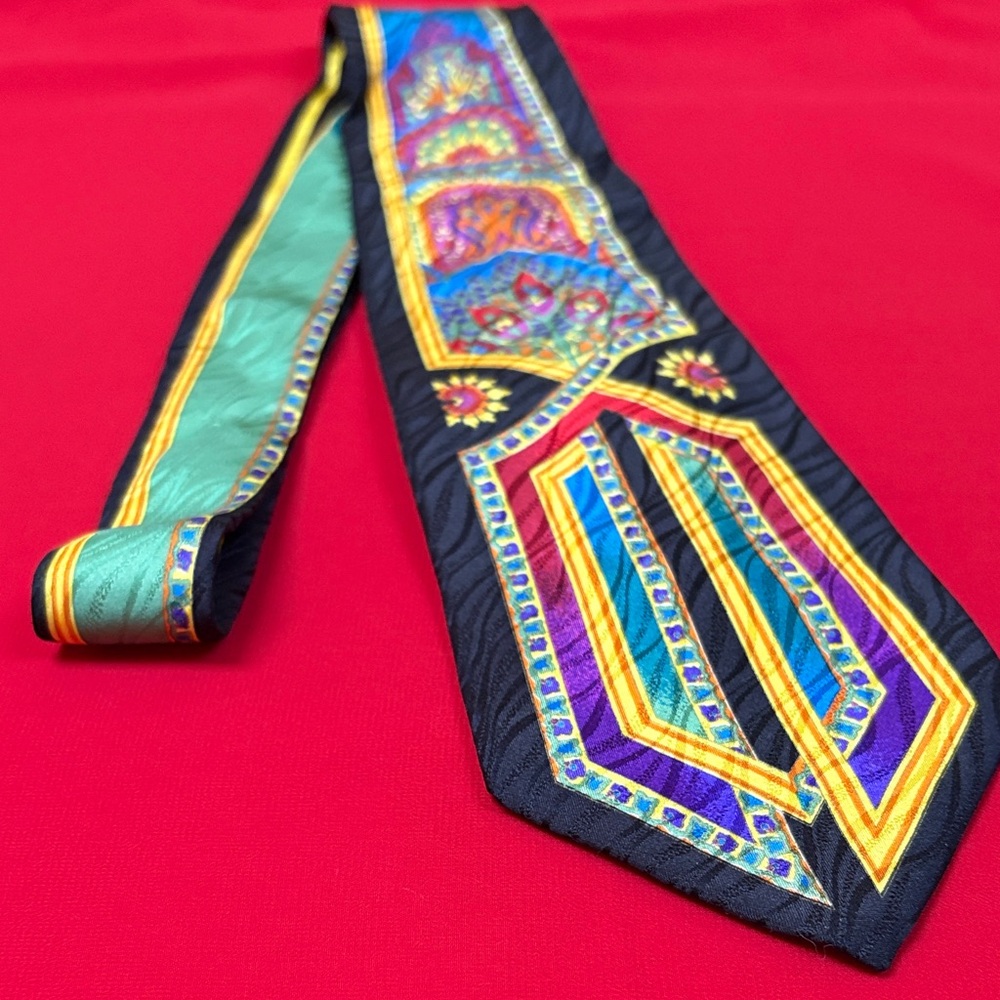 Napoleon rare Italy silk gorgeous stained glass tie!